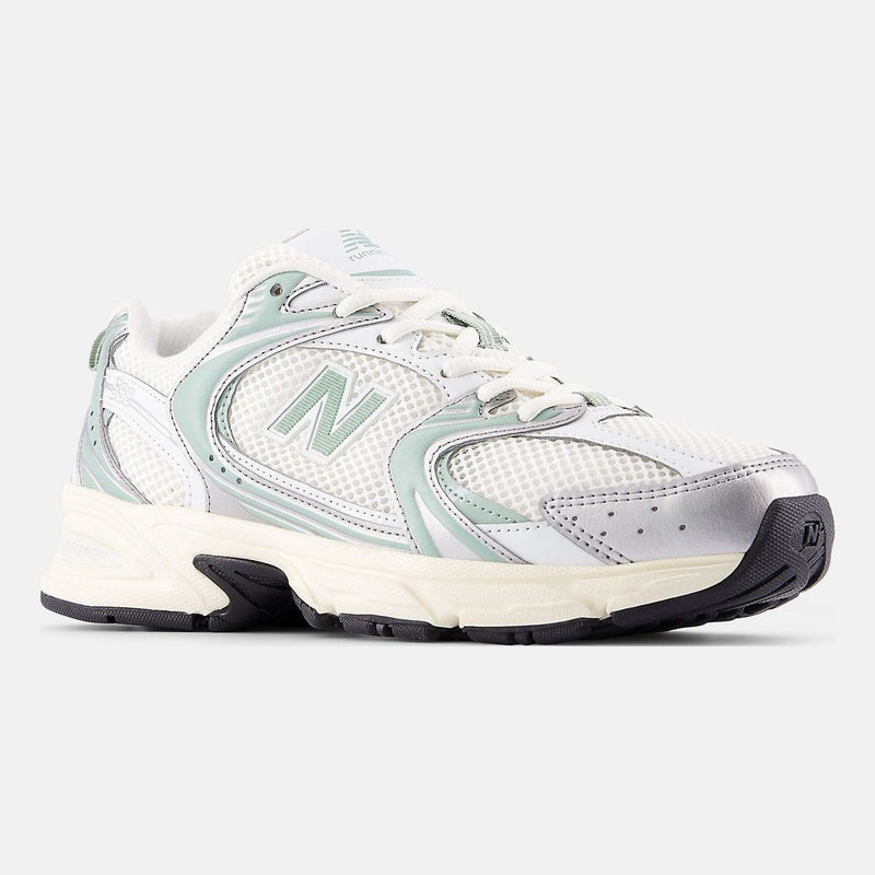 Unisex New Balance 530 Mesh Trainers - Silver Metallic with Mosaic Green