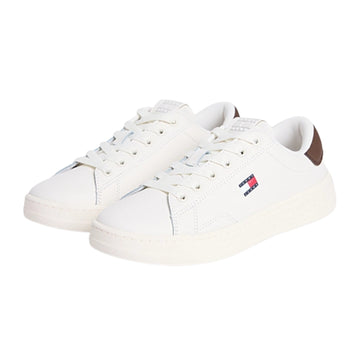 Womens Tommy Hilfiger Ecru Debossed Logo Cupsole Trainers - Ecru