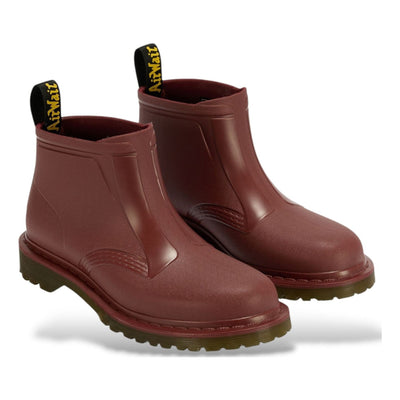 Unisex Dr. Martens 101 Rain Cherry Red PVC Ankle Wellingtons - Cherry Red