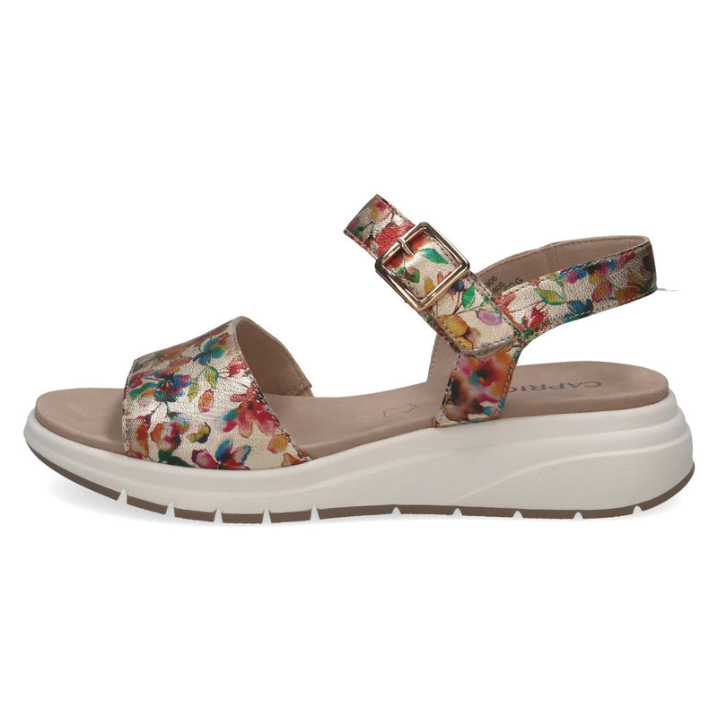 Womens Caprice 28708 Flower Metallic Sandals - Flower Metallic