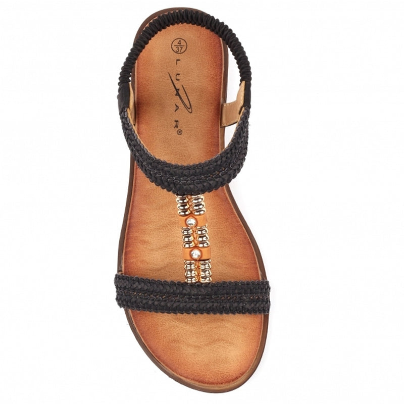 Womens Lunar JLH502 Portofino Sandals - Black