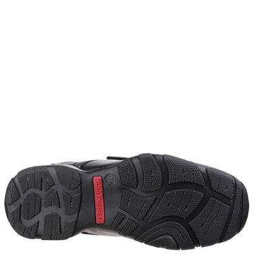 Boys Hush Puppies Freddy Black Junior School Shoes - Black