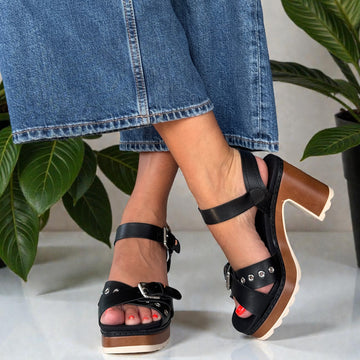 Womens Refresh 175290 Heeled Sandal - Black
