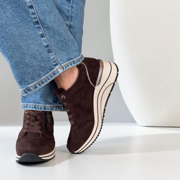 Womens Remonte D0T03-25 Brown Wedge Trainers - Cigar Brown