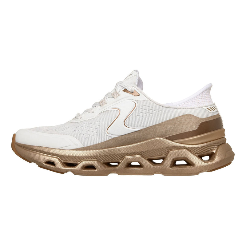Womens Skechers 150514 Glide-Step Altus - Starlight Shine White / Gold Slip-Ins Trainers - White / Gold