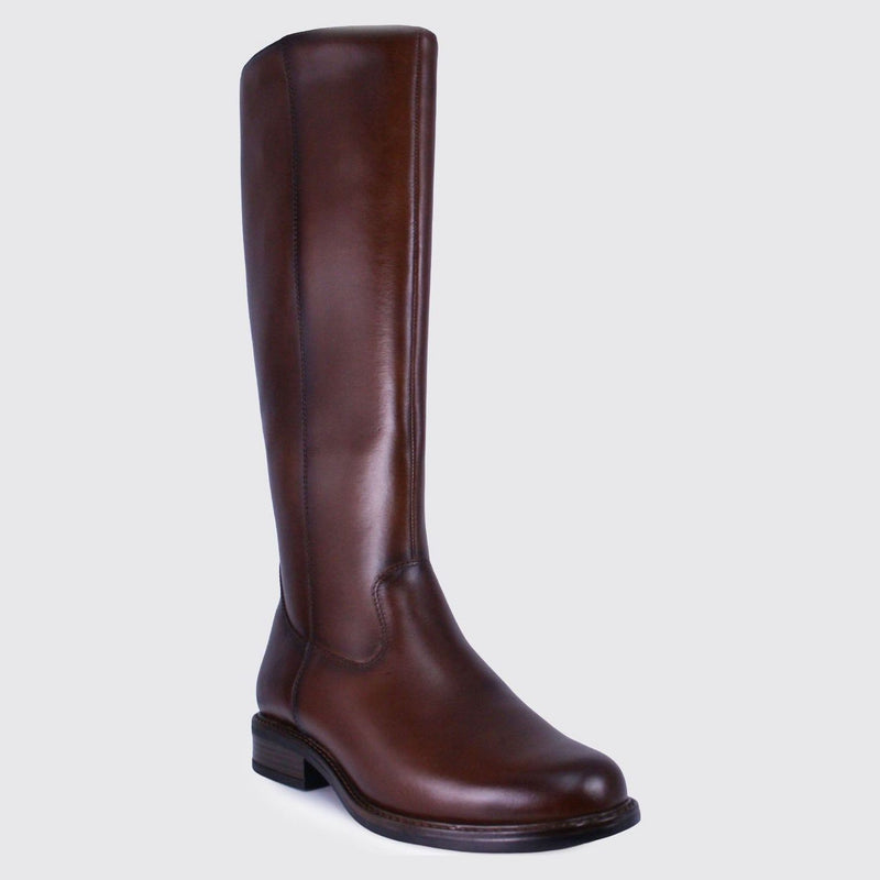 Womens Dubarry Cadence Leather Long Boots - Chestnut