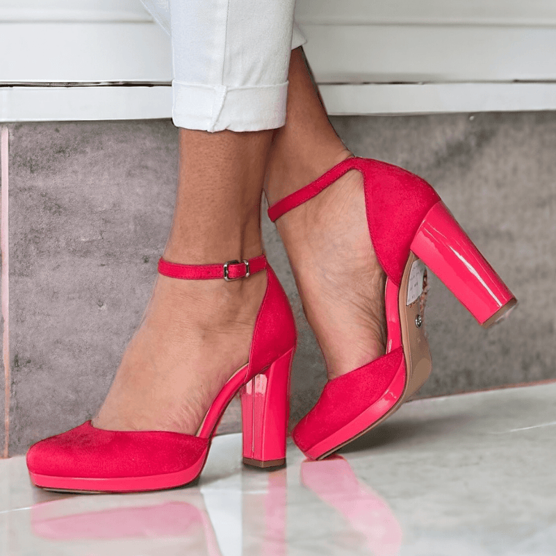 Womens Tamaris 22460 Platform Block Heels - Pink