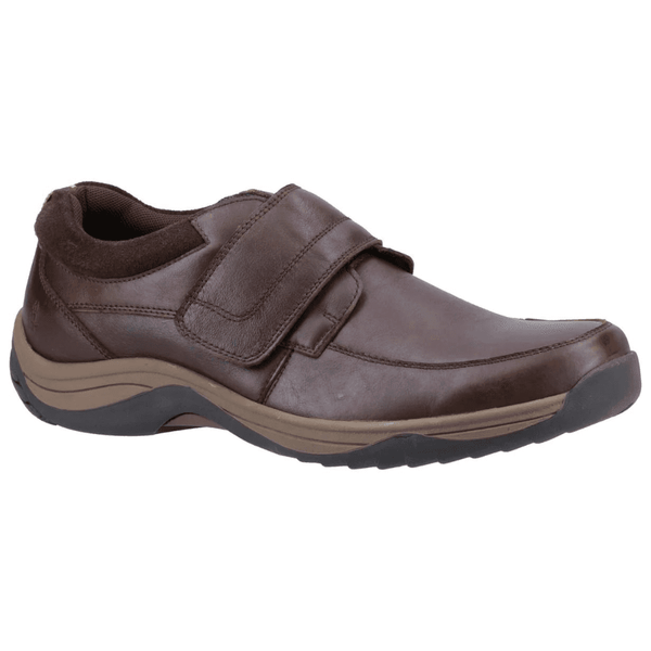 Mens Hush Puppies Douglas Velcro Strap Shoes - Brown