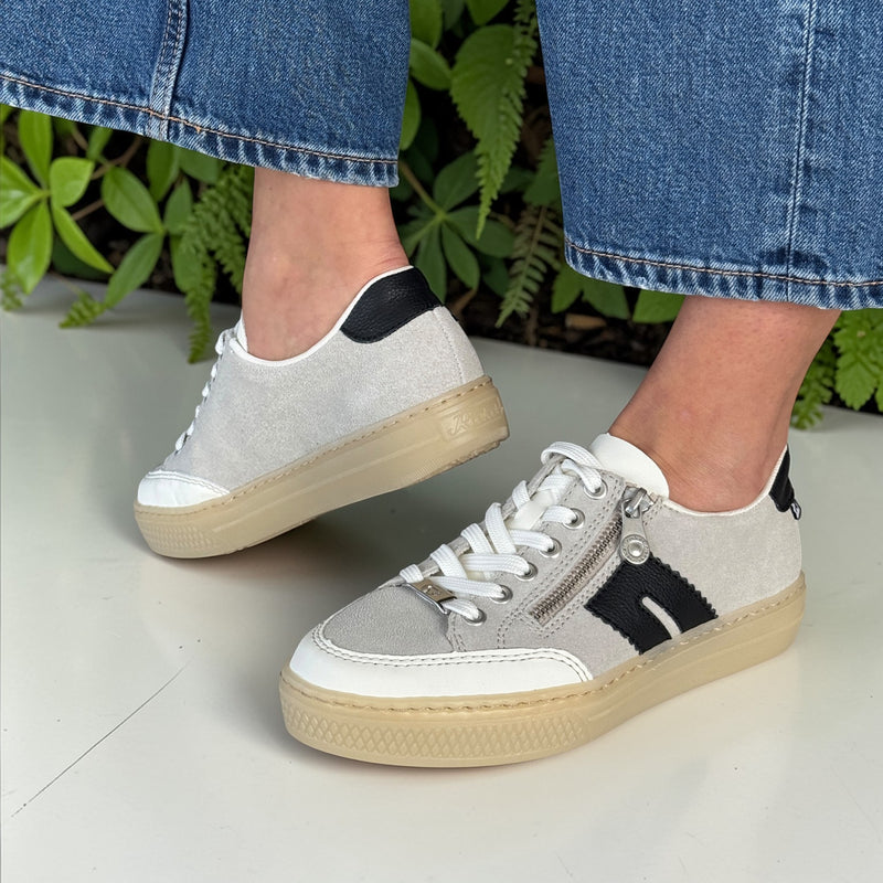 Womens Rieker L5903 Zip and Lace Up Trainers - Grey