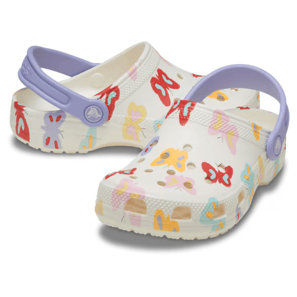 Junior Crocs Toddler Classic Butterfly Graphic Clogs - Multi