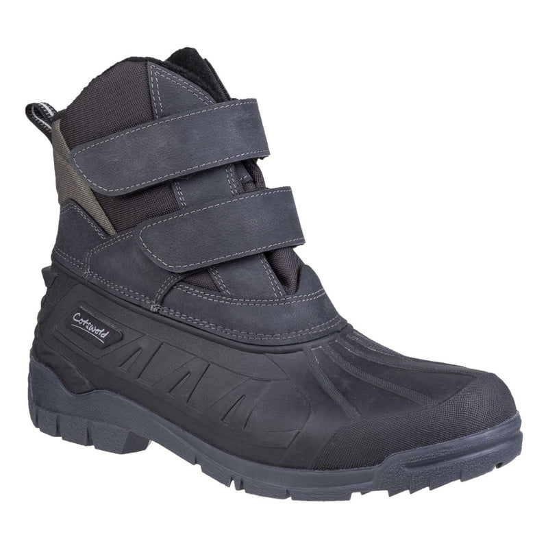 Mens Cotswold Kempsford Black Waterproof Snow Boots - Black