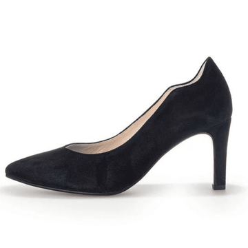 Womens Gabor 31.381 Scallop Edge Court Heels - Black