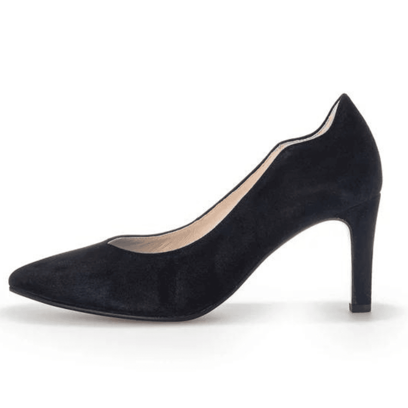 Womens Gabor 31.381 Scallop Edge Court Heels - Black