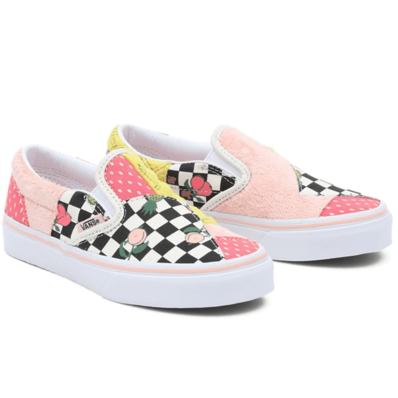 Vans Kids Check Multicolour Patchwork Classic Slip On Trainers - Multi