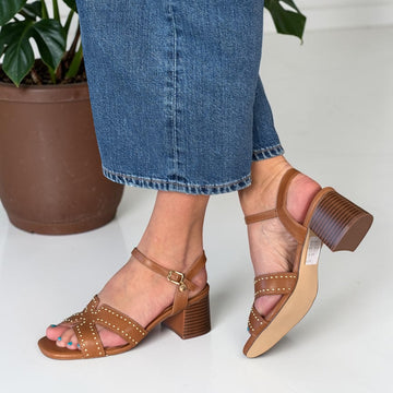Womens Xti 145464 Block Heel Sandals - Tan