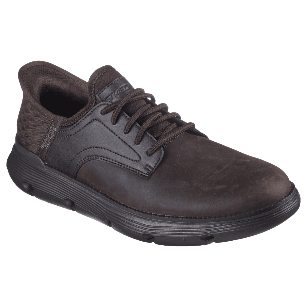 Skechers Mens Slip In Chocolate Garza Trainers
