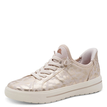 Womens Jana 23764 Rose Gold Leopard Trainers - Rose Gold Leopard