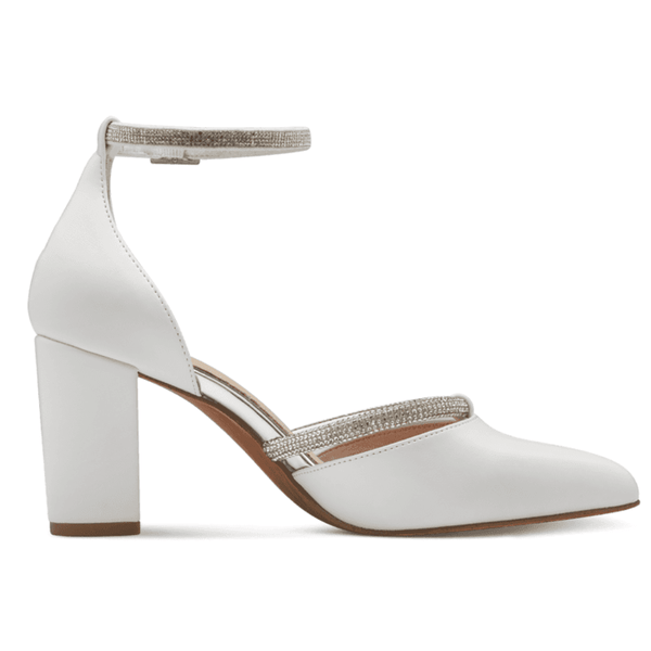 Womens Marco Tozzi 82404 Pointed Toe Cone Heels - White