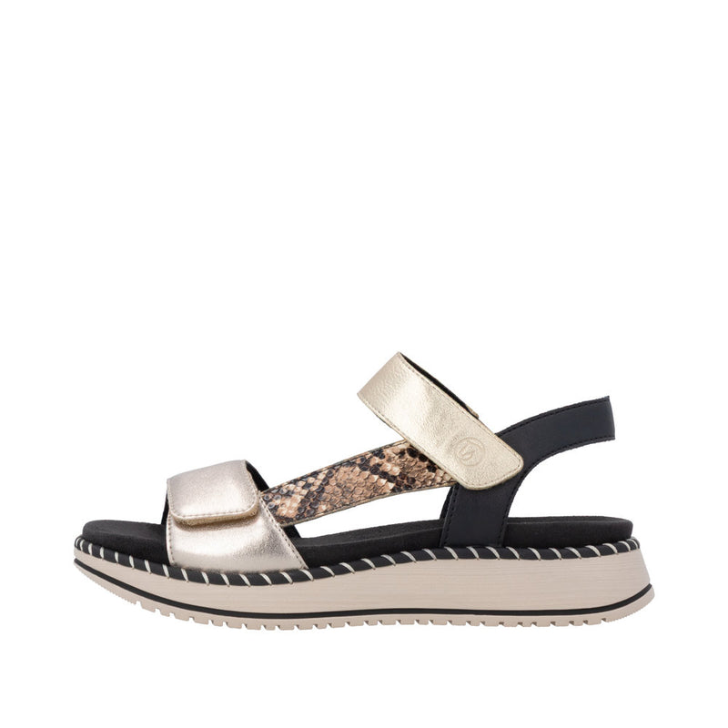 Womens Remonte D3J50 Metallic Wedge Sandal - Metallic