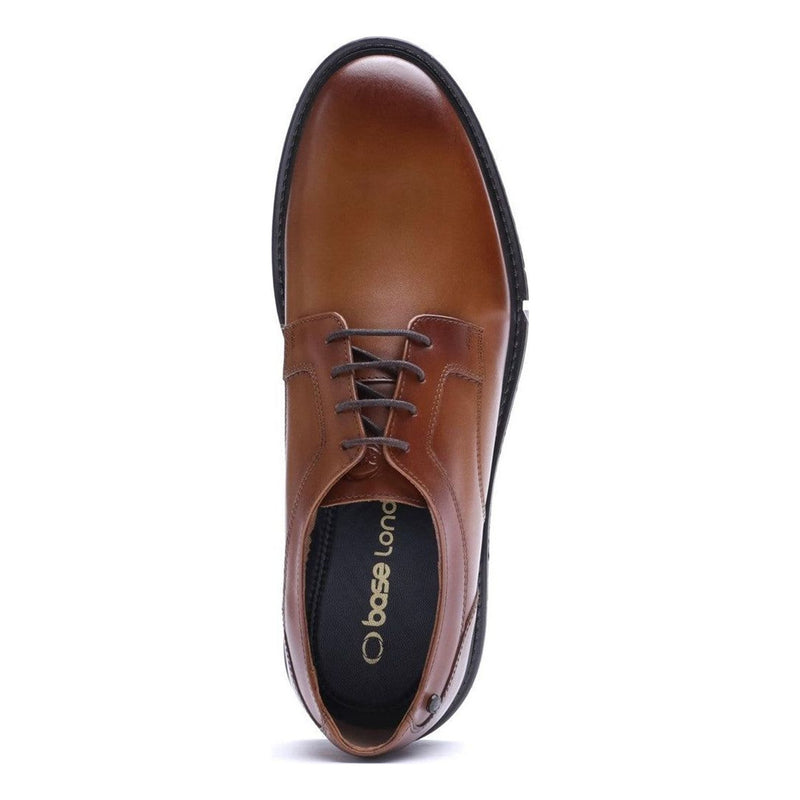Mens Base London Carter Derby Formal Lace-up Shoe - Waxy Tan