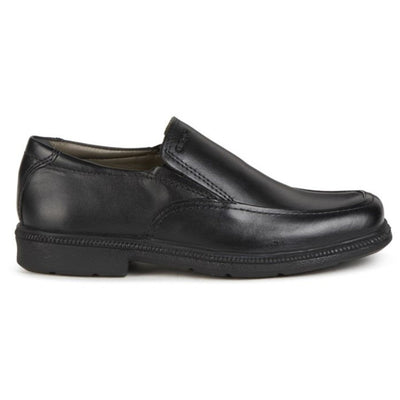 Junior Boys Geox Federico Black School Shoes - Black