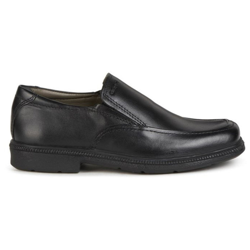 Junior Boys Geox Federico Black School Shoes - Black