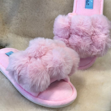 Womens Lunar Octavia Pom Pom Slipper - Pink