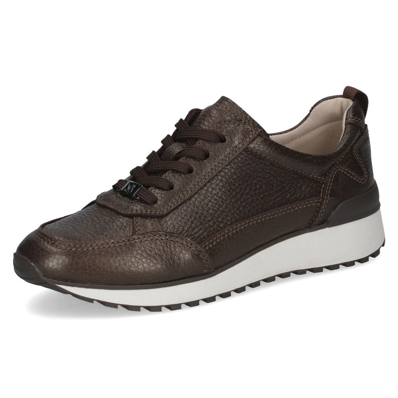 Womens Caprice 23711 Dark Brown Deer Leather Trainers - Dark Brown Deer Leather