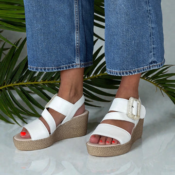 Womens Gabor 84.771 Embrace Wedge Sandal - White