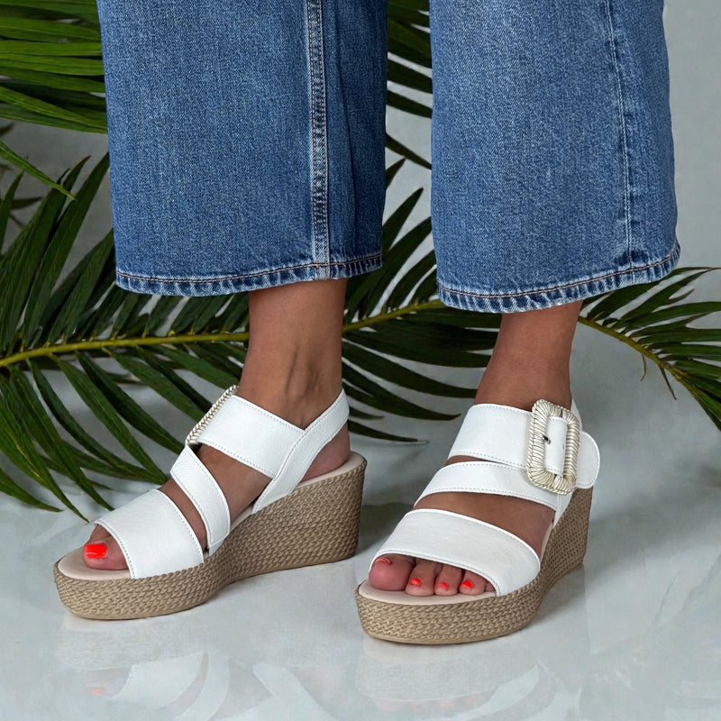 Womens Gabor 84.771 Embrace Wedge Sandal - White