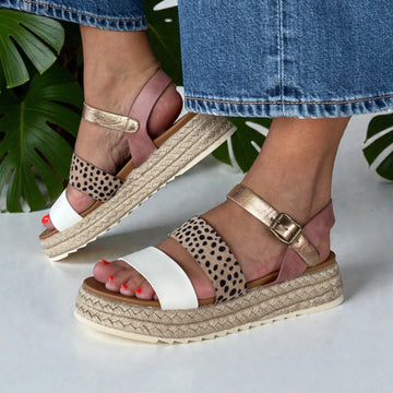 Womens Lunar JLH493 Summer Sandals - White