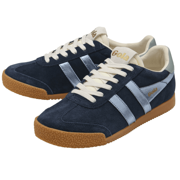 Womens Gola Elan Glitz Suede Trainers - Navy
