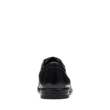 Boys Clarks Howard Walk Black School Shoes - Black
