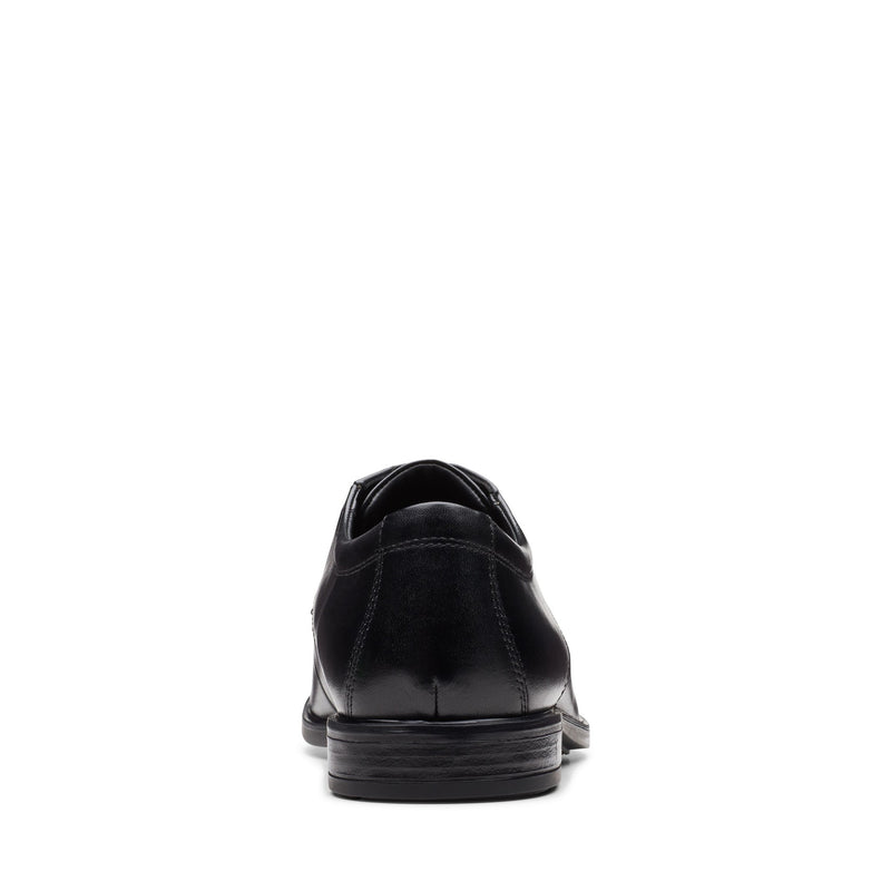 Boys Clarks Howard Walk Black School Shoes - Black