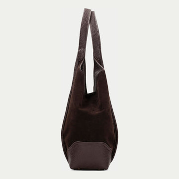 Womens Hispanitas 264939 Suede Shoulder Bag - Espresso