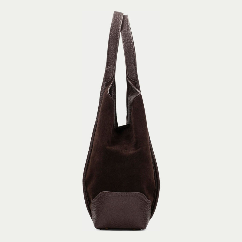 Womens Hispanitas 264939 Suede Shoulder Bag - Espresso
