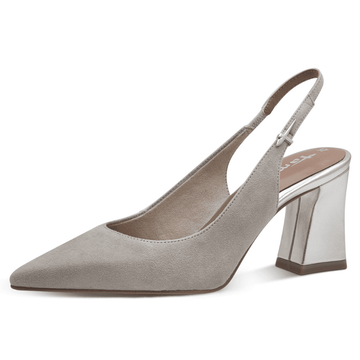 Womens Tamaris 29633 Slingback Block Heels - Taupe