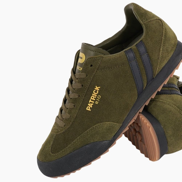 Mens Patrick Rio Trainers - Olive Black