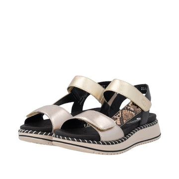 Womens Remonte D3J50 Metallic Wedge Sandal - Metallic