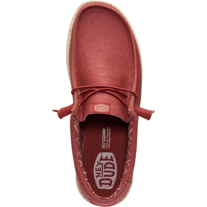 Mens Heydude Burnt Red Wally Stretch Canvas - Burnt Red