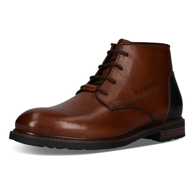 Mens Bugatti AYR31 Cognac Ankle Boots - Cognac