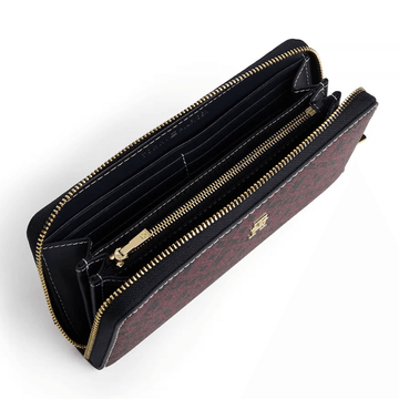 Womens Tommy Hilfiger Icon Monogram Large Purse - Burgundy