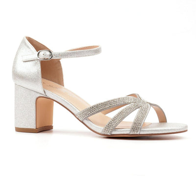 Womens Lunar Roseanne Block Heels - Silver