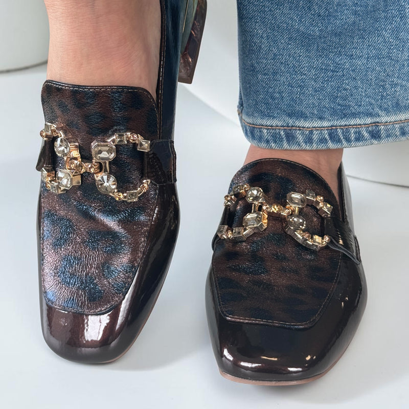 Womens Zanni & Co Hahoe Loafers - Topaz Cheetah
