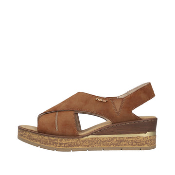 Womens Rieker 63782 Brown Wedge Sandal - Brown