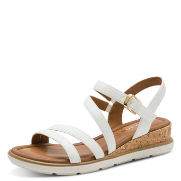 Womens Tamaris 28713 Velcro Closed Sandals - White Uni