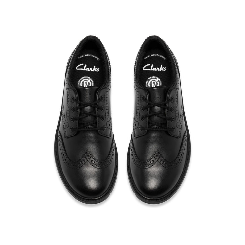 Girls Clarks Scala Style Older Black School Shoes - Black
