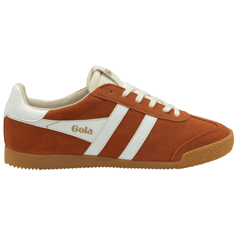 Mens Gola Elan Burnt Orange and White Suede Trainers - Moody Orange