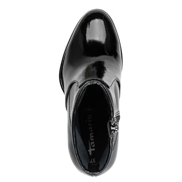 Womens Tamaris 25357 Ankle Boots - Black Patent
