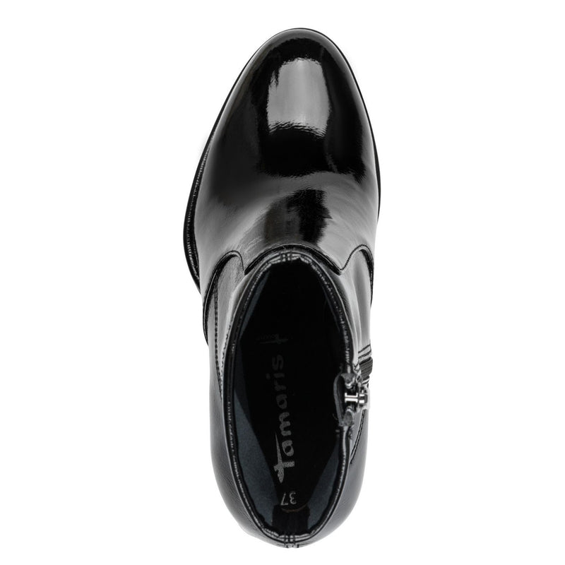 Womens Tamaris 25357 Ankle Boots - Black Patent